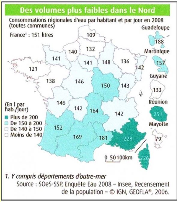 consommation d'eau par habitant en france