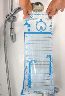 Sac débitmètre eau pour douche
